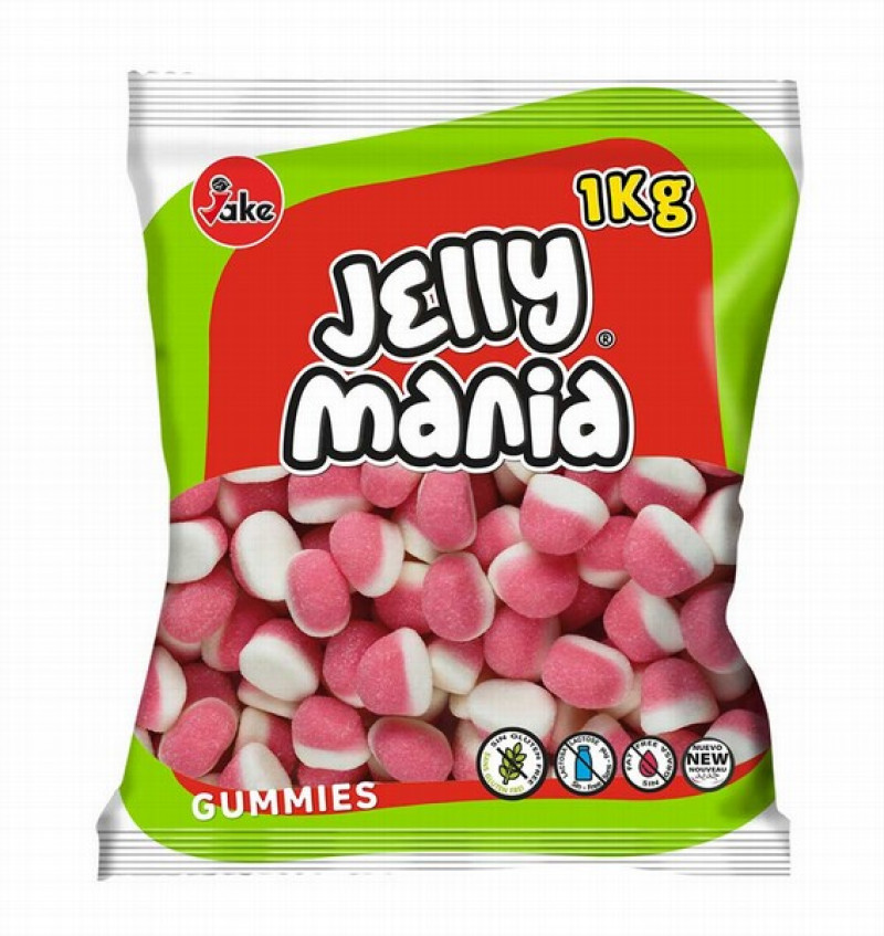 Želejkonfektes Jake Jellymania Sugared Kisses 1kg (05.2026)