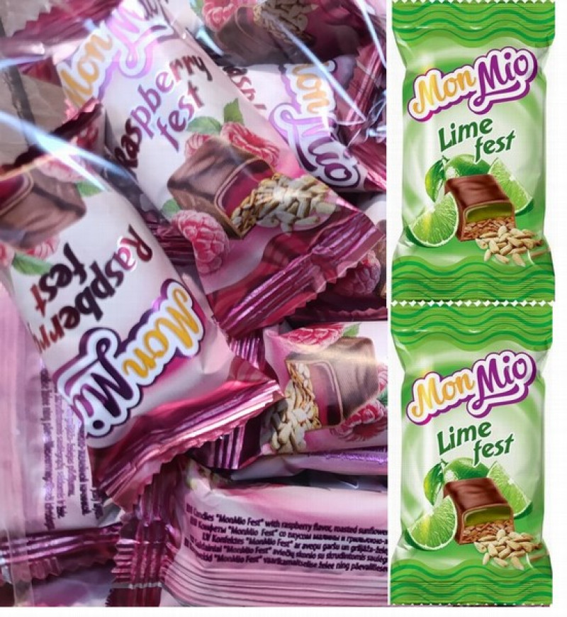 Šokolādes konfektes Mon Mio ar laimu/aveņu garša 500g  (02.09.26) Ukraina