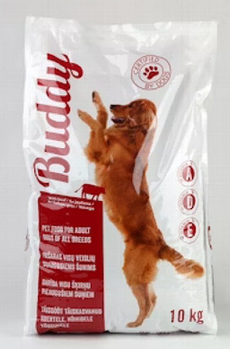 Suņu sausā barība Buddy ar liellopu gaļu 10kg (03.2026)